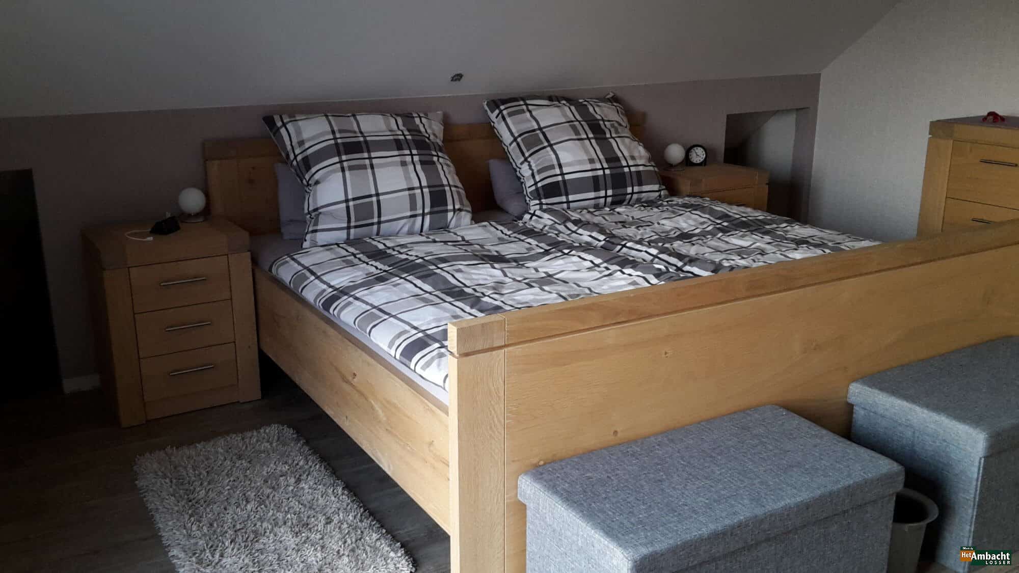 Eiken bed handgemaakt