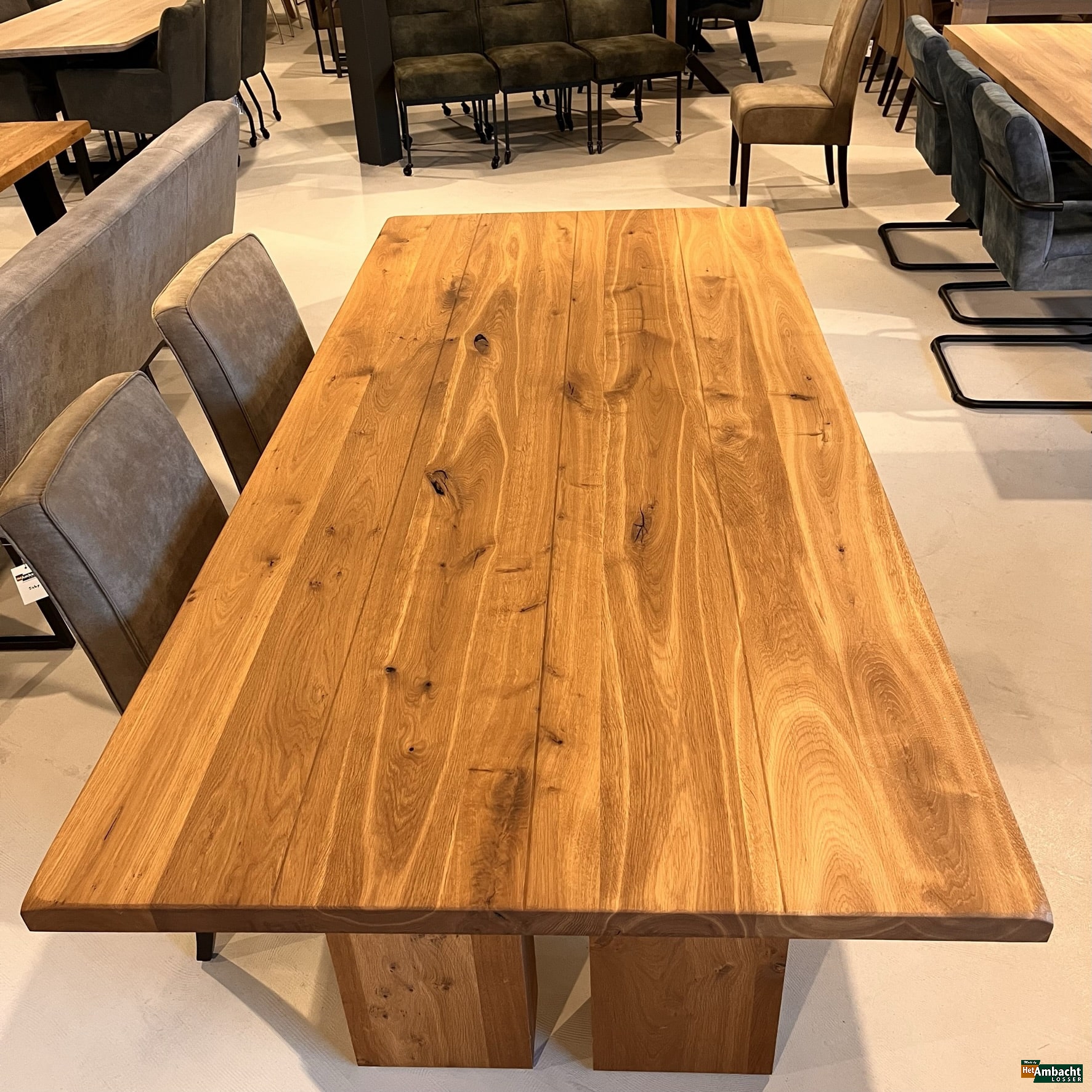 Dubbel eiken eettafel