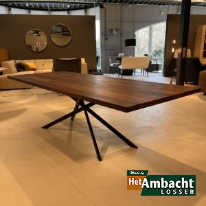 Rechthoekige noten eettafel 260×100 / Mikado poot