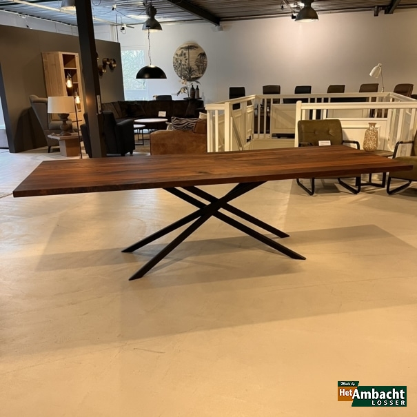 Rechteckiger Nussbaum Esstisch 260x100 - Mikado Bein