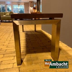 Eiken tafelbank Poot RVS 12×4