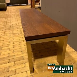 Eiken tafelbank Poot RVS 12×4