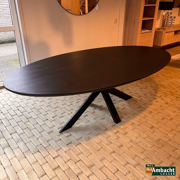 Elliptische Eiche Esstisch / Bein-Nr.966