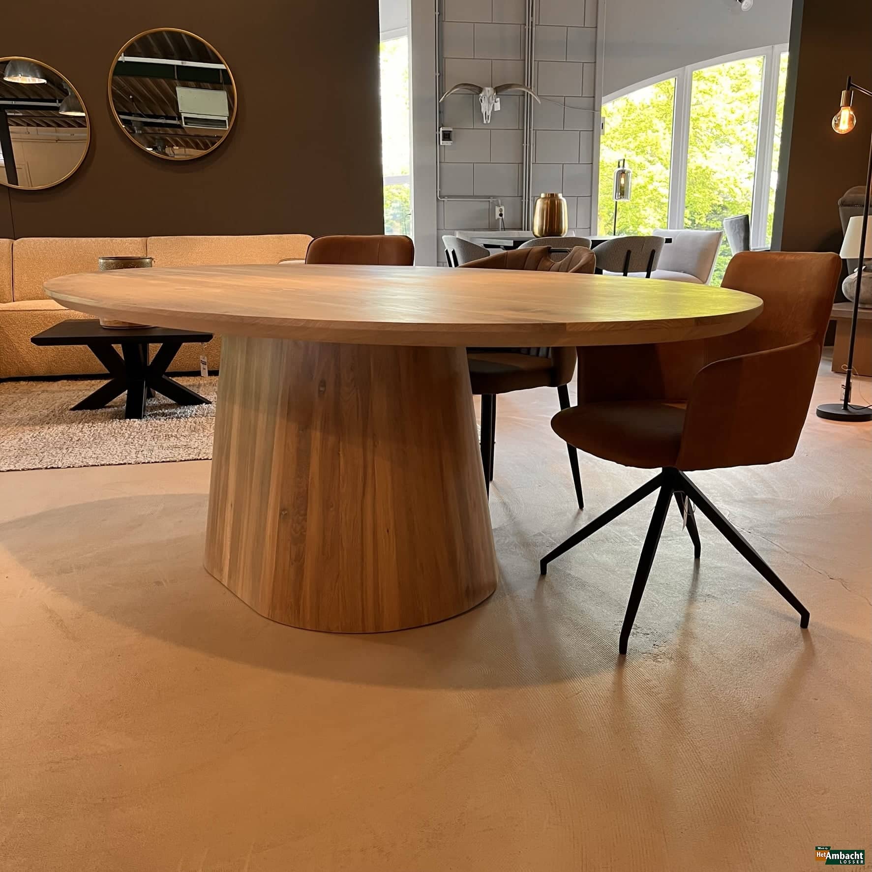 Ellips eiken eettafel-Poot no. 733-2 (1)
