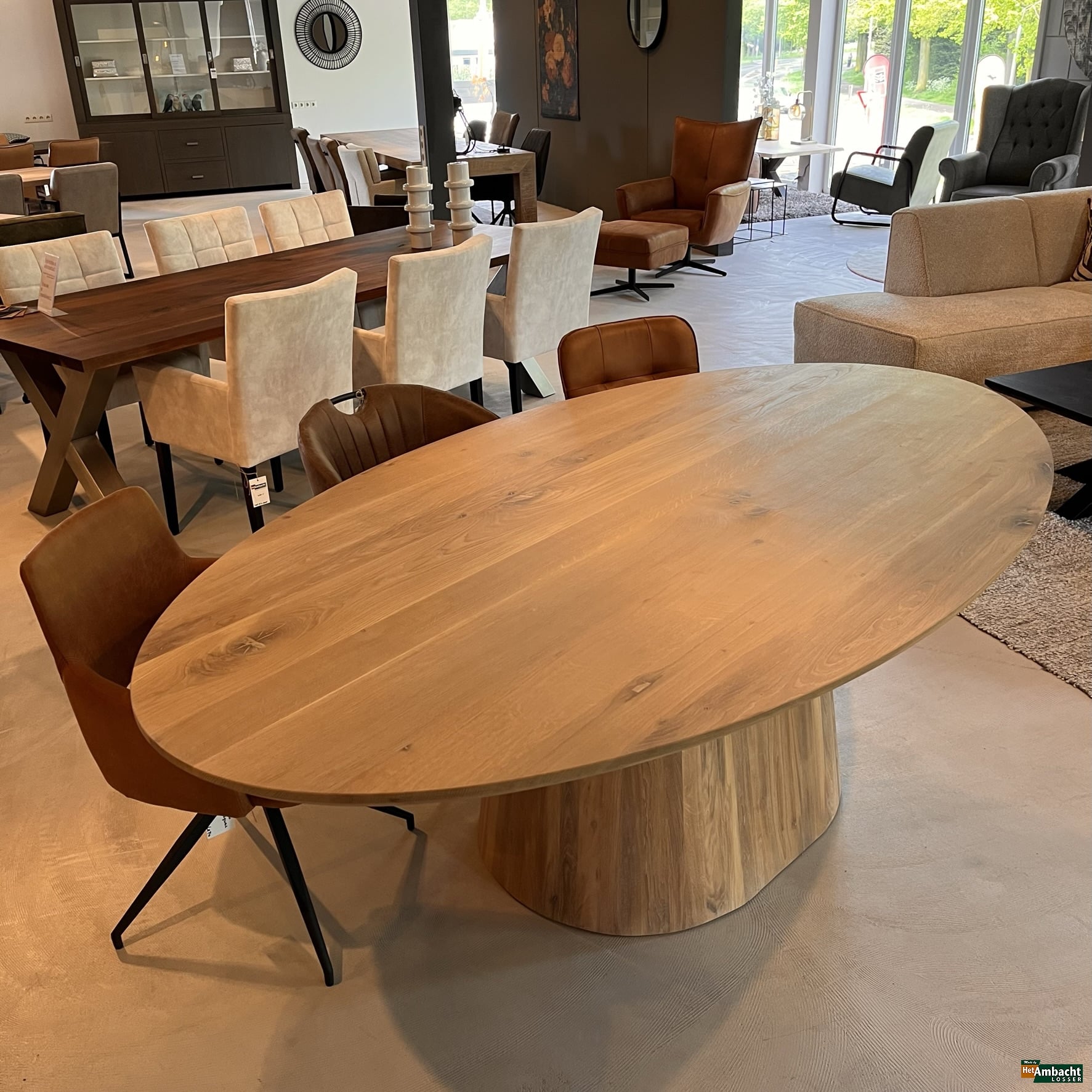 Ellips eiken eettafel-Poot no. 733-2 (4)