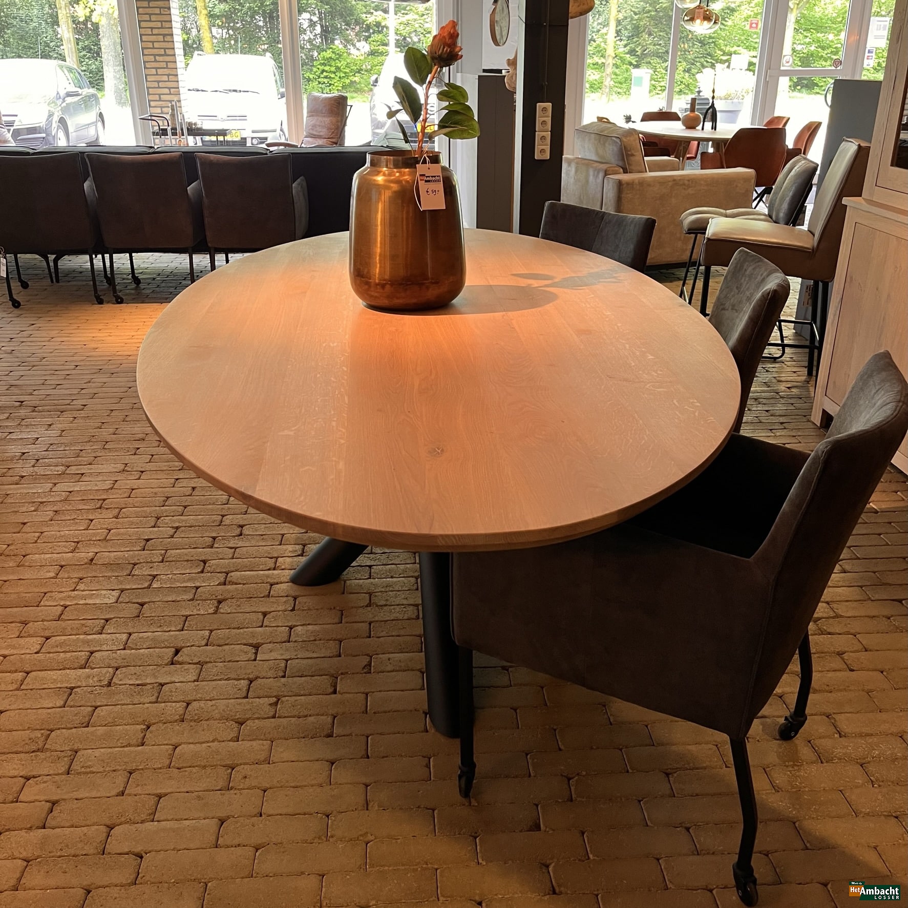 Ellips eiken eettafel – Poot no.710