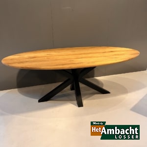 Ellips eiken eettafel / Poot no.923