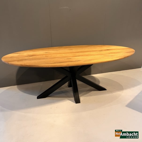 Elliptische Eiche Esstisch / Bein-Nr.923