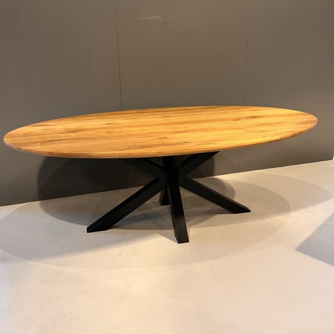 Elliptische Eiche Esstisch / Bein-Nr.923