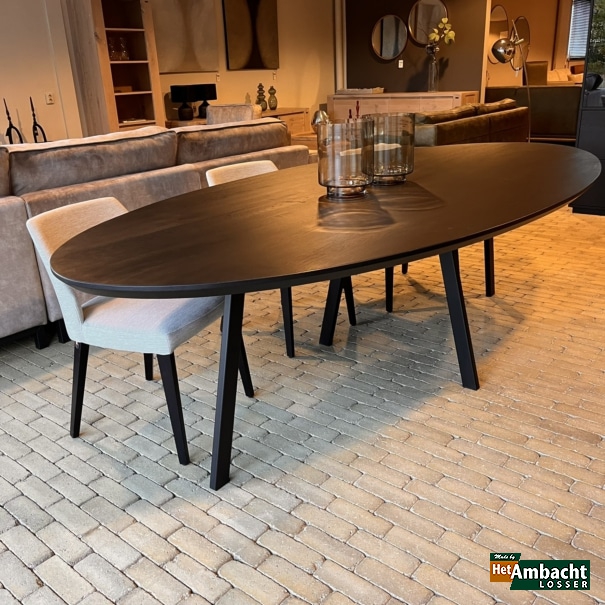 Elliptische Eiche Esstisch / Bein-Nr.928
