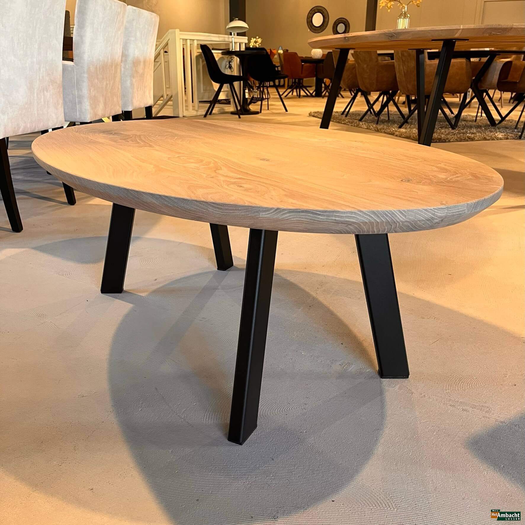 Ellips eiken salontafel – Poot no.945