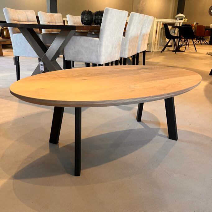 Elliptische Eiche Couchtisch / Bein-Nr.945