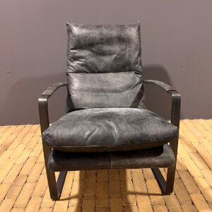 Fauteuil Lex leer Vintage antraciet