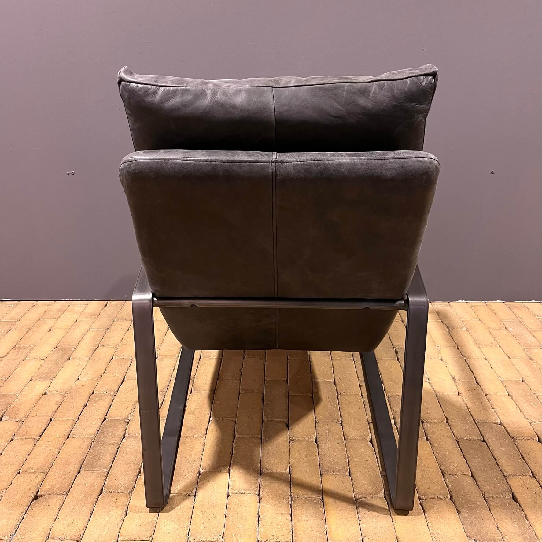Fauteuil Lex leer Vintage antraciet