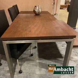 RVS 12×4 / eiken eettafel