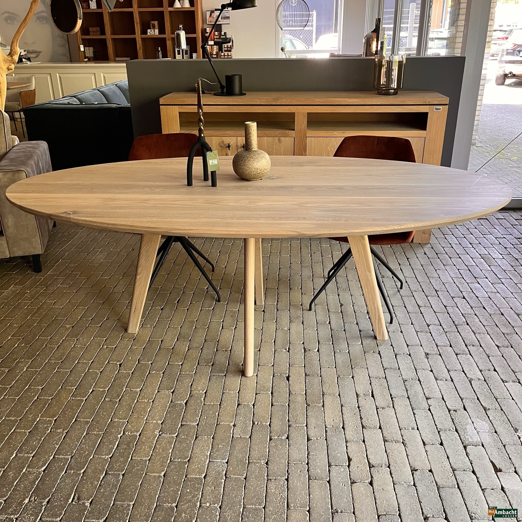 Kopenhagen eiken eettafel ellips (1)