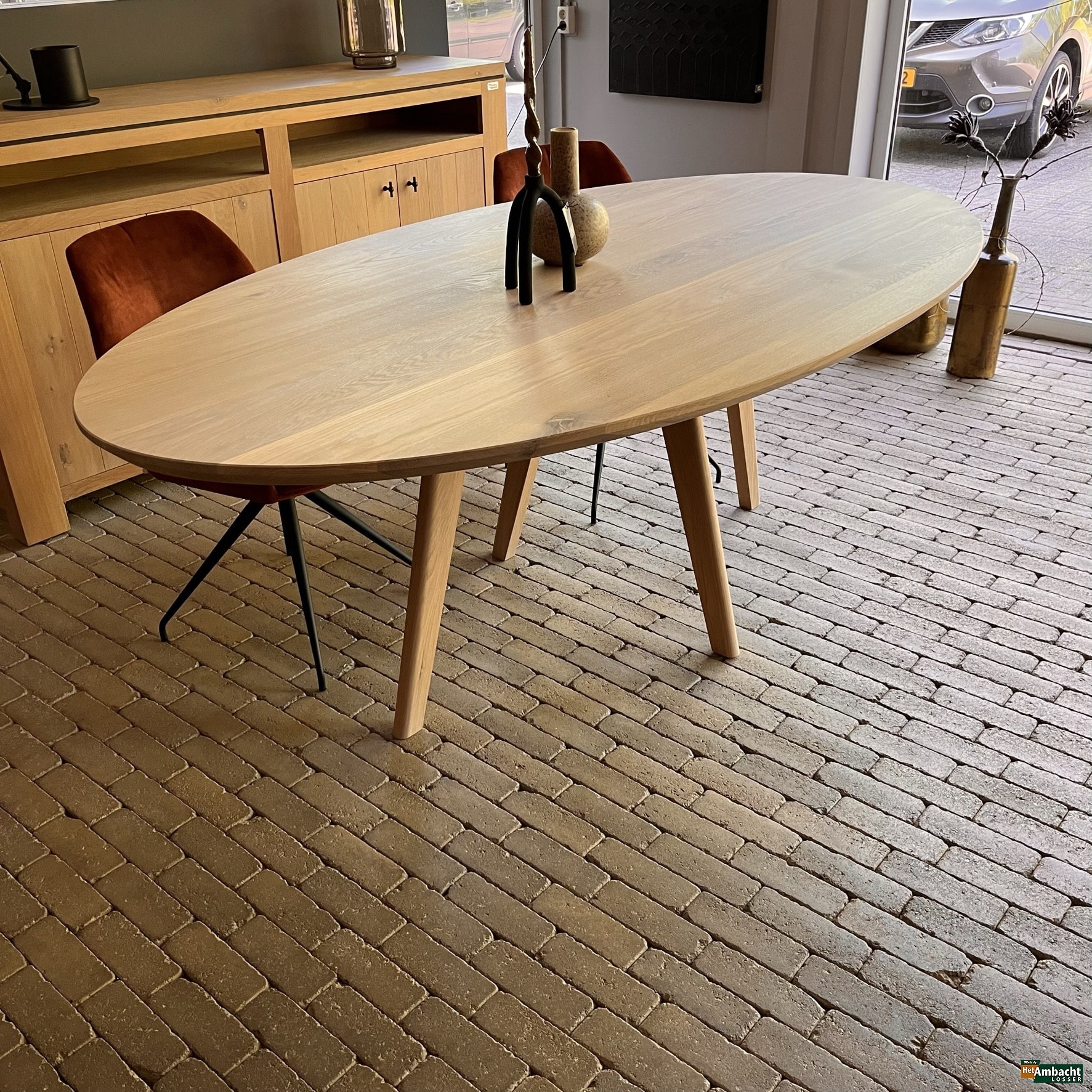 Kopenhagen eiken eettafel ellips (2)