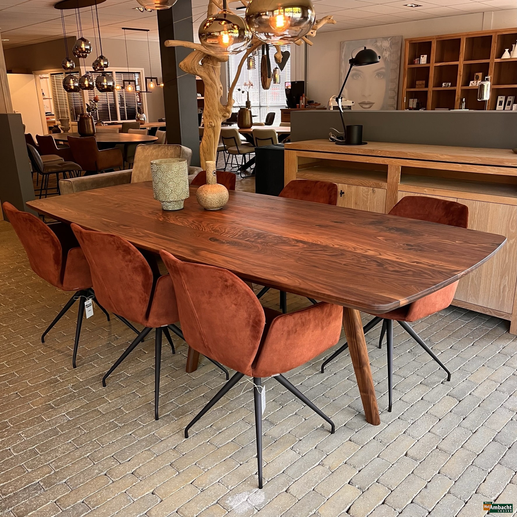 Kopenhagen noten eettafel Zweeds ovaal
