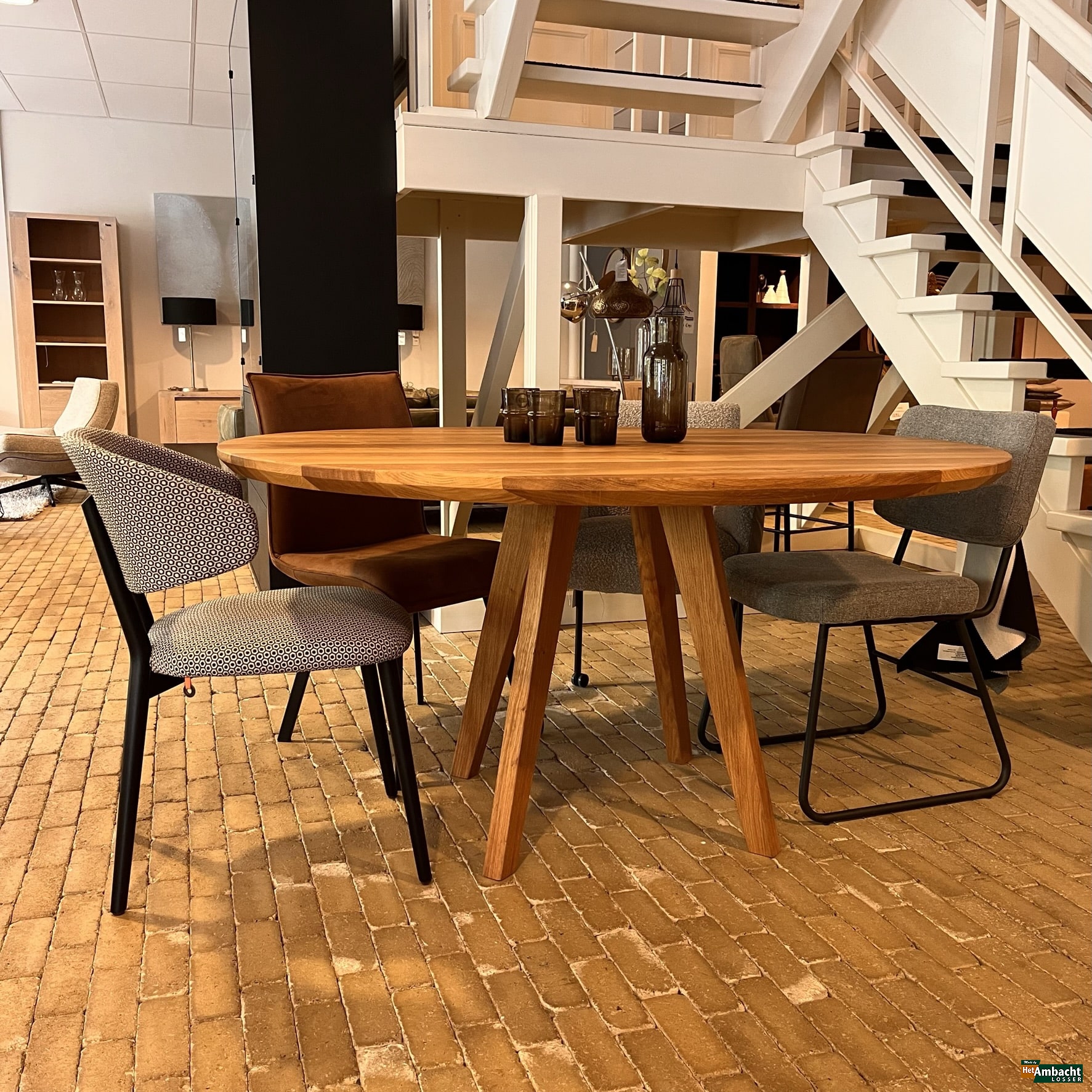 Kopenhagen ronde eiken eettafel