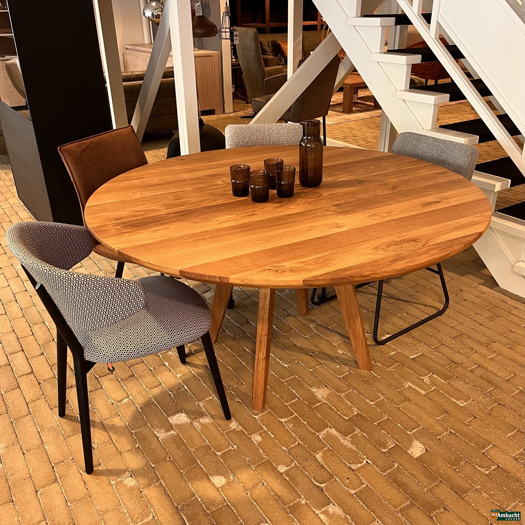 Kopenhagen ronde eiken eettafel