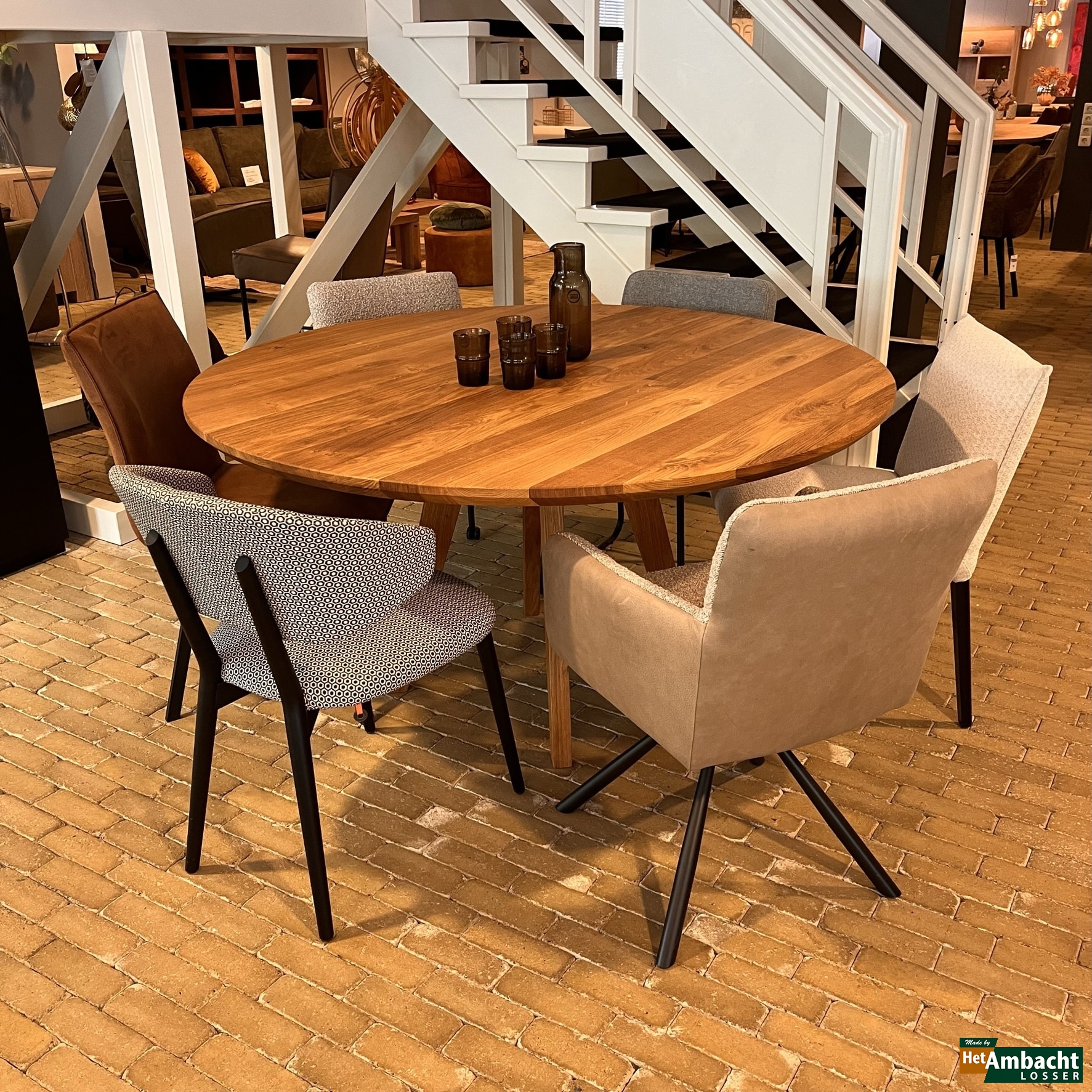 Kopenhagen ronde eiken eettafel
