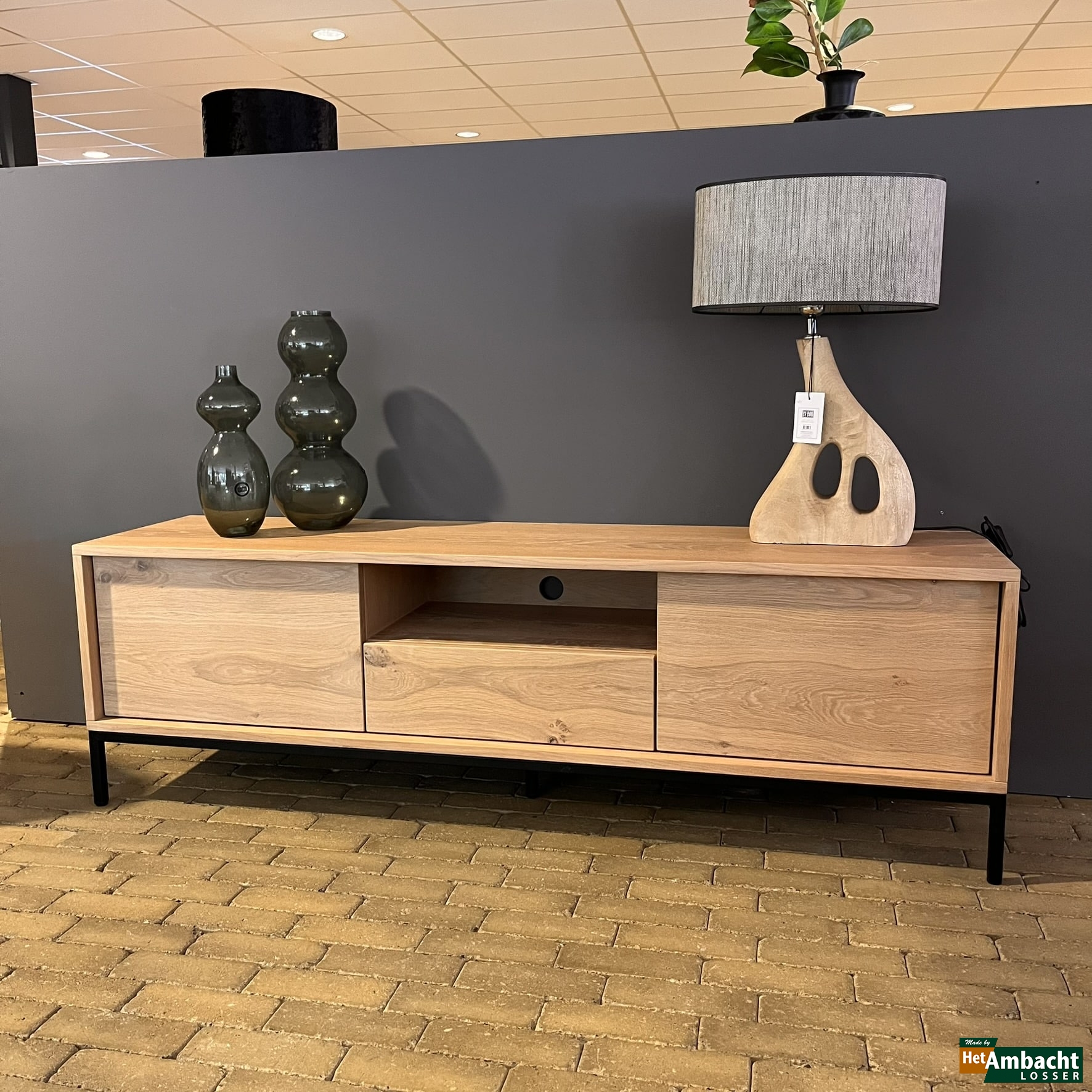 Lyon TV dressoir eiken MetalWood frame