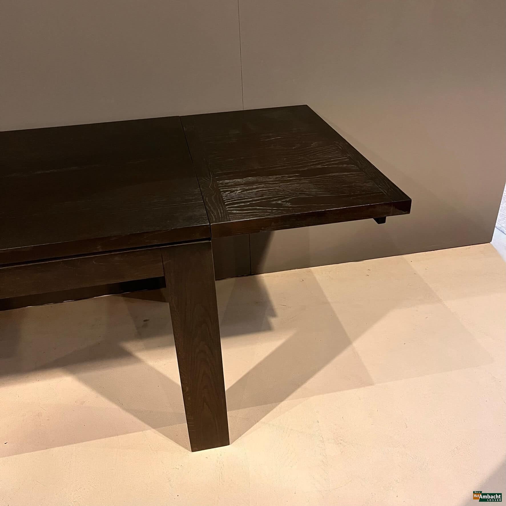 OPRUIMING Bordeaux eiken eettafel 160cm + 50cm verlengblad
