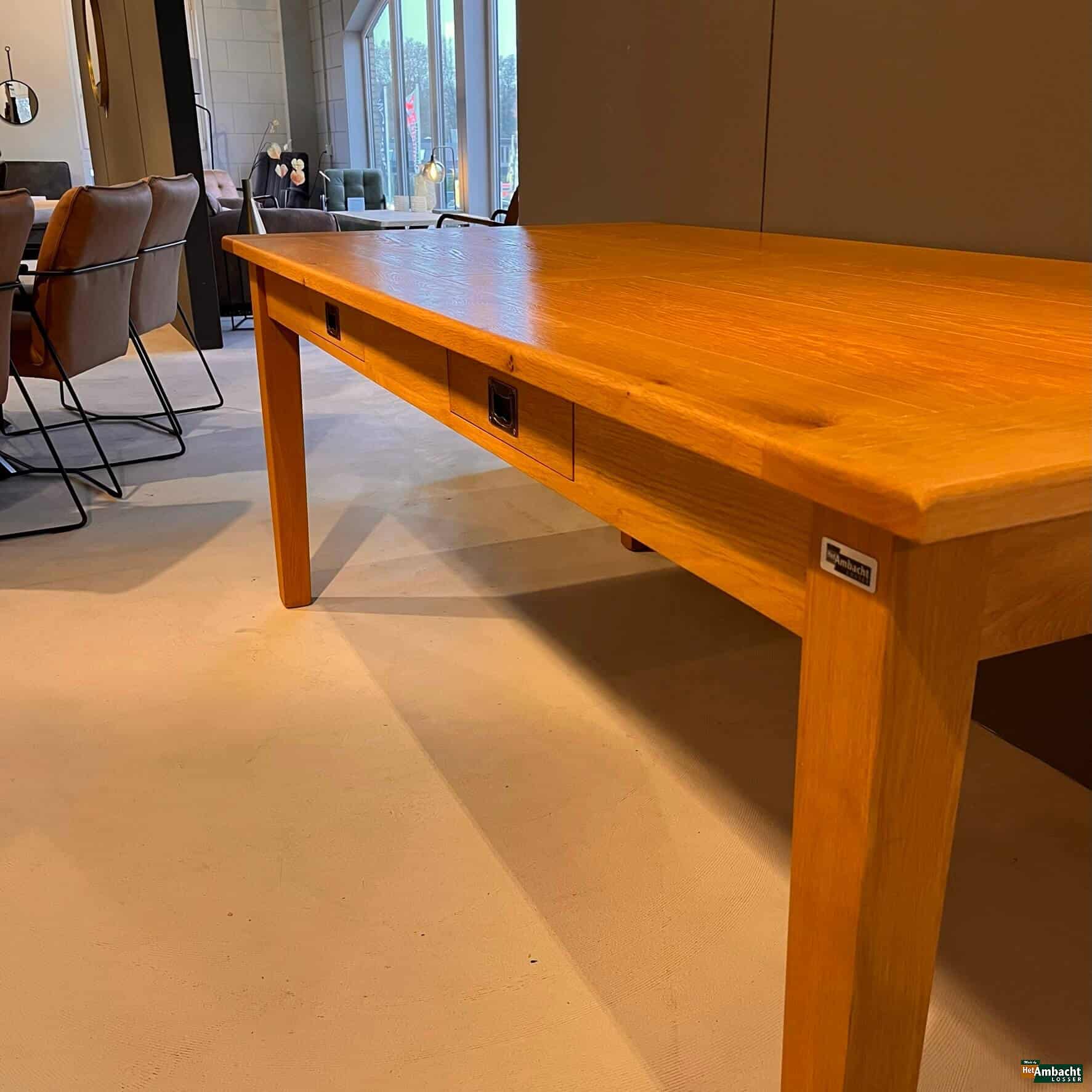 OPRUIMING Dijon eiken eettafel met 2 lades