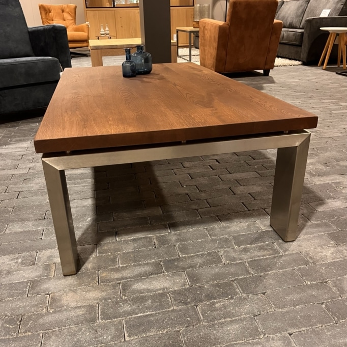 Edelstahl 12x4 / Eichen-Couchtisch