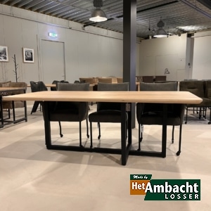 Rechthoekige eiken eettafel – Kruispoot