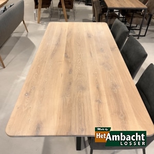 Rechthoekige eiken eettafel – Kruispoot