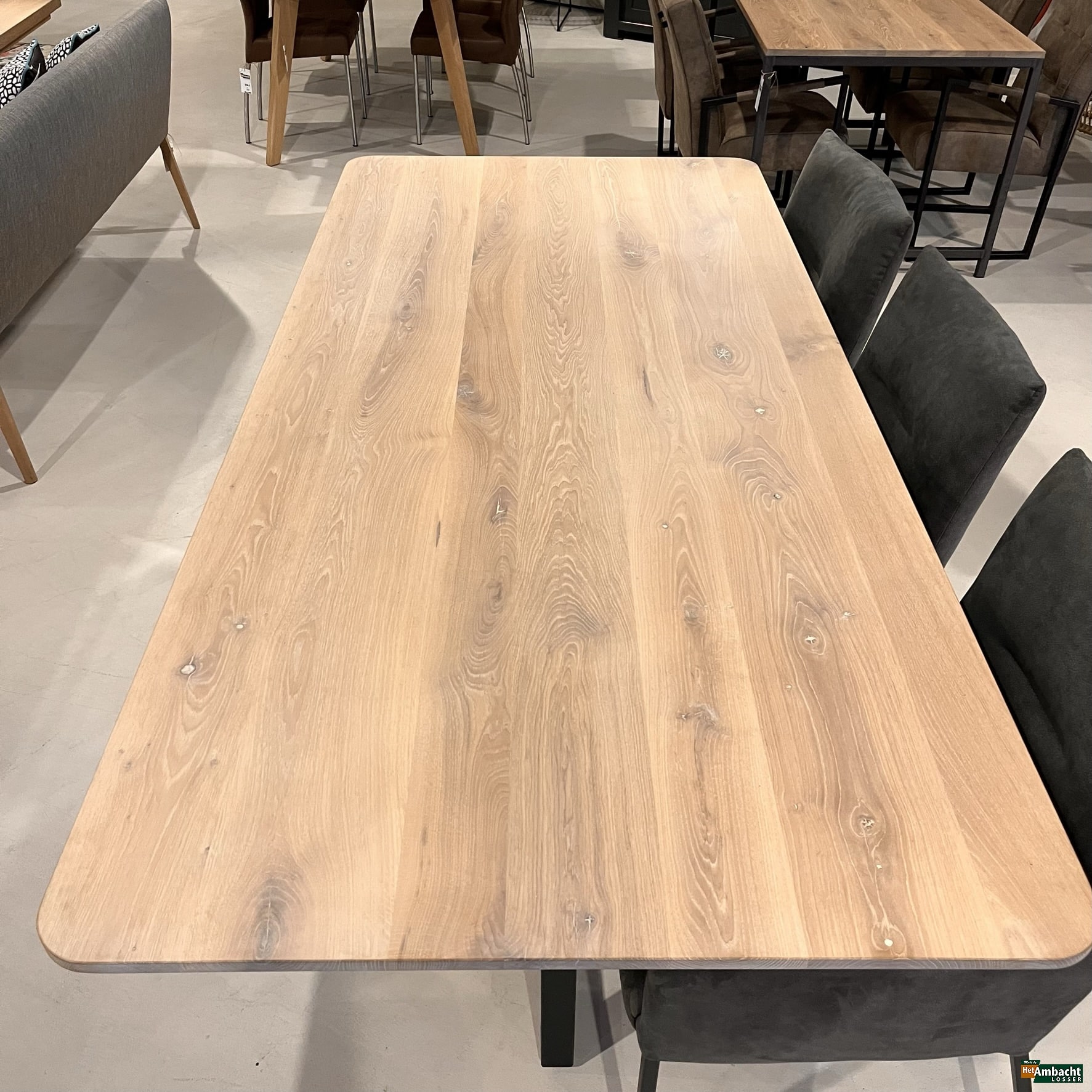 Rechthoekige eiken eettafel – Kruispoot