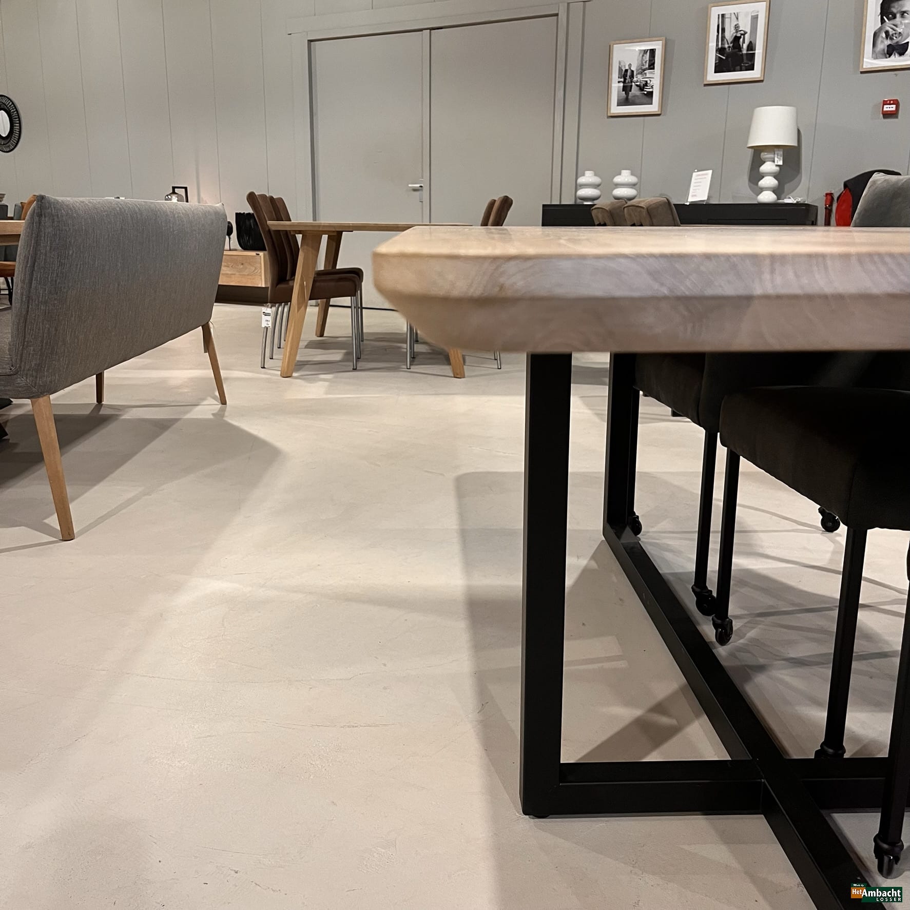 Rechthoekige eiken eettafel – Kruispoot
