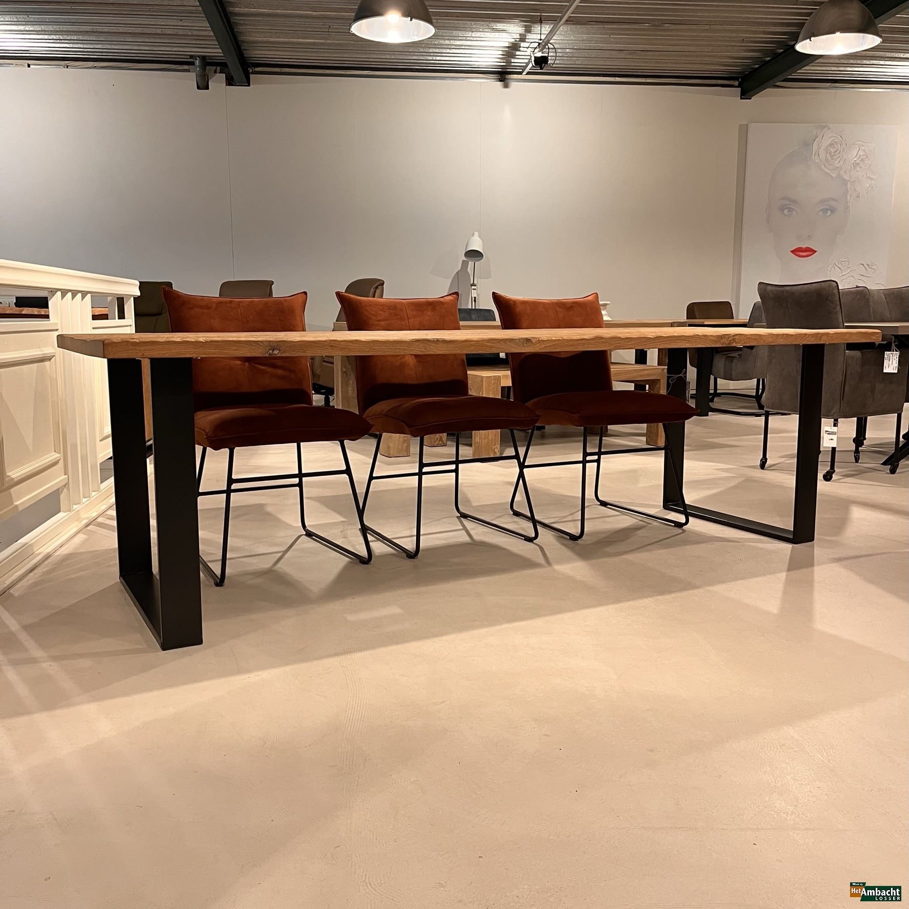 Rechthoekige eiken eettafel – Poot no. 921