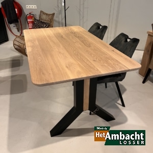Rechthoekige eiken eettafel – Poot no.925