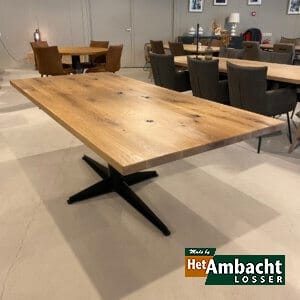 Rechthoekige rustiek eiken eettafel – Poot 969