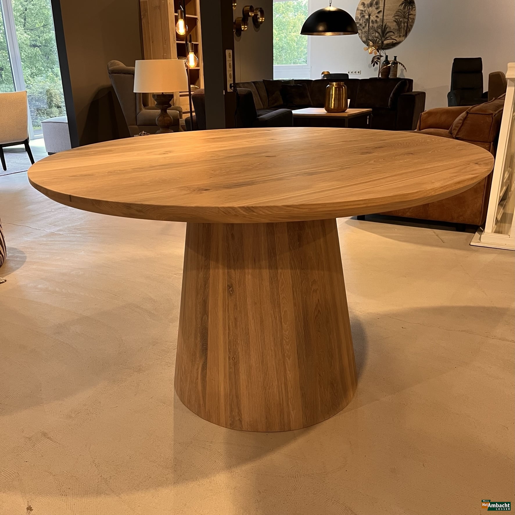 Rond 130 eiken eettafel-Poot 735-2