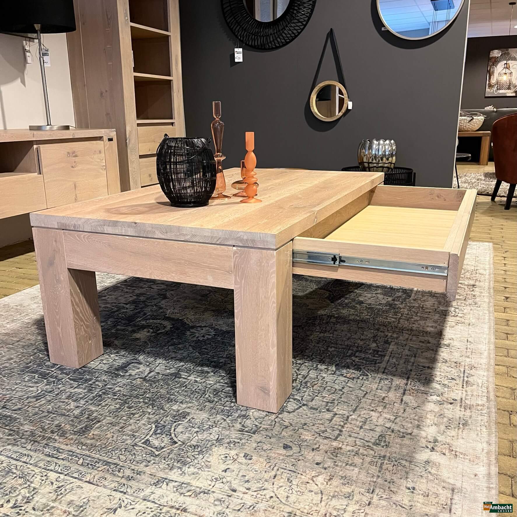 Stoer eiken salontafel