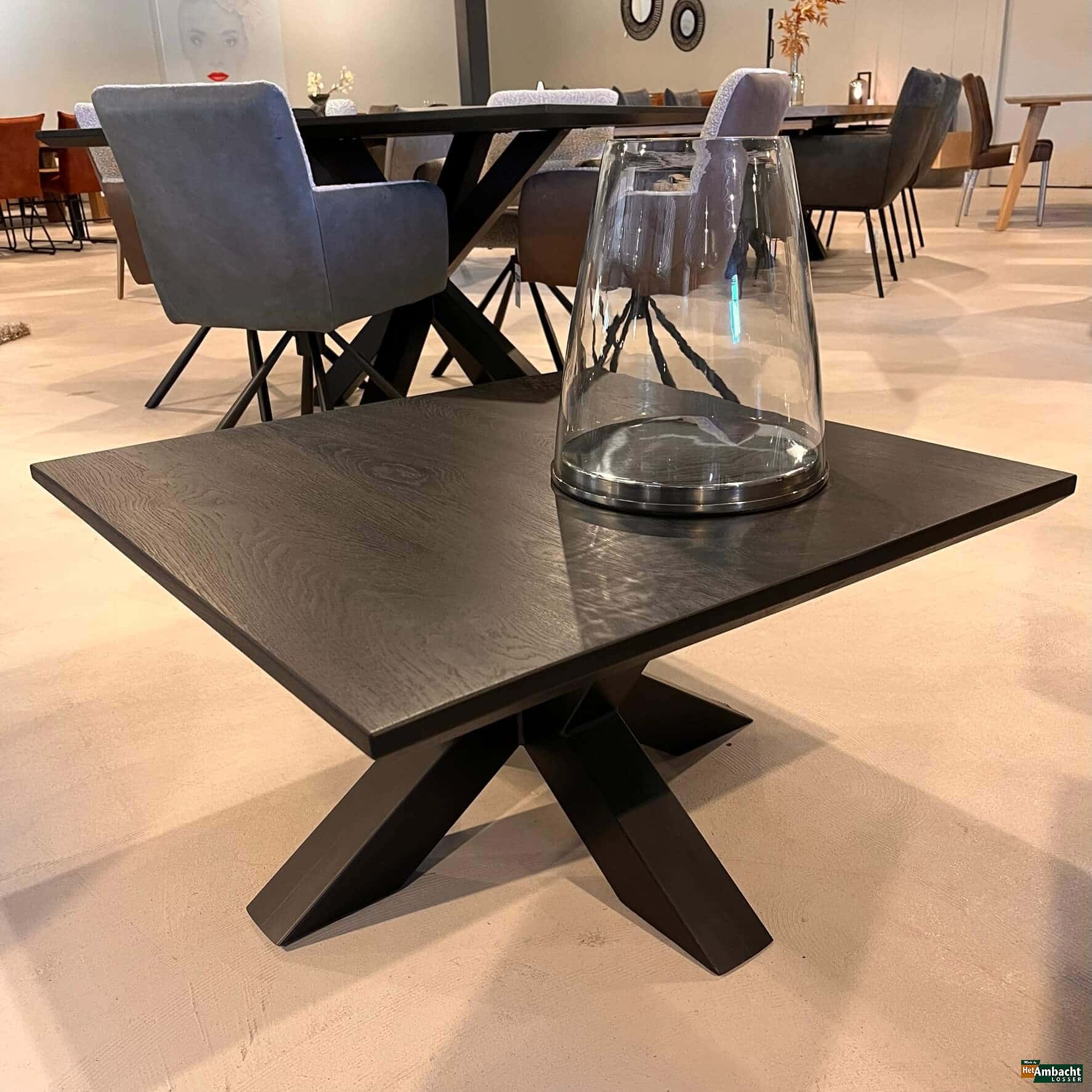 Vierkant eiken eettafel – Poot no.944