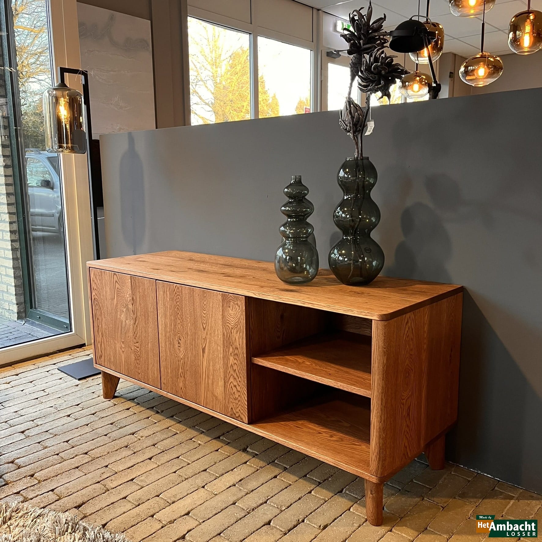 Vintage eiken TV meubel