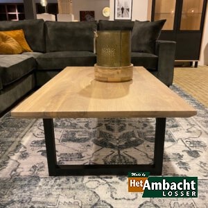 Walsstaal U-poot 4×4 – eiken salontafel