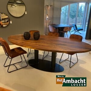 Walsstaal no.964- noten ellips eettafel