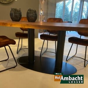Walsstaal no.964- noten ellips eettafel