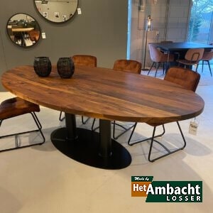 Walsstaal no.964- noten ellips eettafel